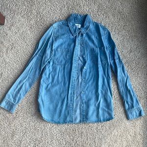Etienne Marcel blue chambray denim button down shirt (size S)